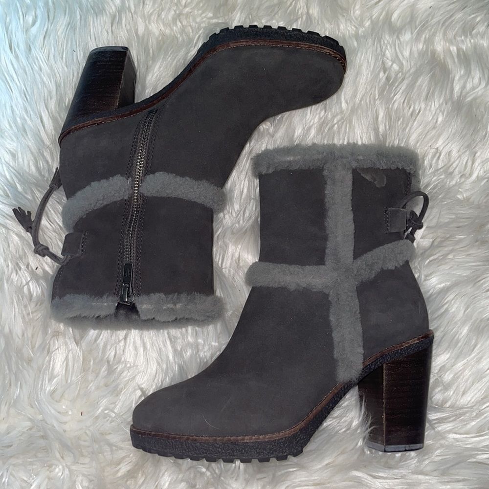 Frye Gray Jen Shearling Boot - Picture 3 of 11